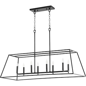 Gabriel - 8 Light Linear Pendant in Quorum Home Collection style - 17.25 inches wide by 13.75 inches high