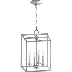 Cuboid - 4 Light Large Entry Pendant in Quorum Home Collection style - 11 inches wide by 17 inches high - 616742