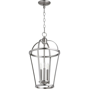 Mitre - 3 Light Entry Pendant in Transitional style - 12 inches wide by 21.75 inches high