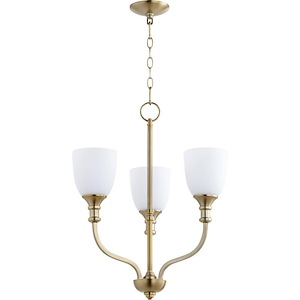 Richmond - 3 Light Chandelier in Quorum Home Collection style - 18 inches wide by 24.5 inches high