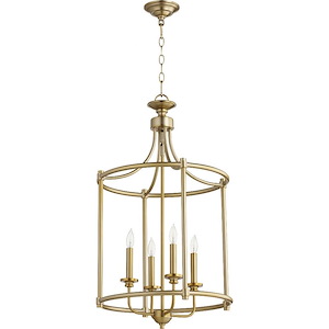 Rossington - 4 Light Entry Pendant in Quorum Home Collection style - 18 inches wide by 30 inches high