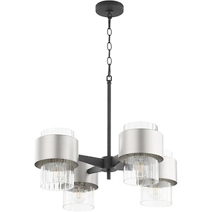 Epsilon - 4 Light Chandelier In Mid Century Modern Style-8.25 Inches Tall and 25 Inches Wide