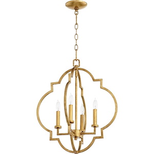 Dublin - 4 Light Pendant in Quorum Home Collection style - 18 inches wide by 21 inches high