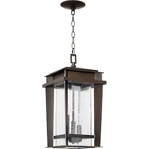Easton - 3 Light Outdoor Hanging Lantern in Quorum Home Collection style - 9.5 inches wide by 17 inches high - 872121