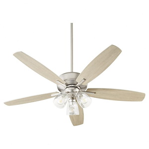 Breeze - 5 Blade Ceiling Fan in Quorum Home Collection style - 52 inches wide by 16.75 inches high