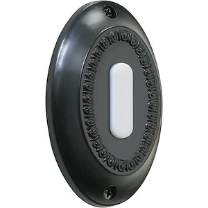 Accessory - Basic Oval Door Chime Button In Traditional Style-3.5 Inches Tall and 2 Inches Wide