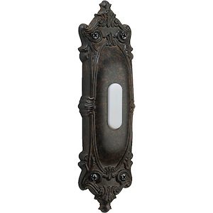 Accessory - Opulent Oval Door Chime Button In Traditional Style-6 Inches Tall and 1.5 Inches Wide
