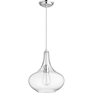 1 Light Pendant in Transitional style - 11.25 inches wide by 15.5 inches high