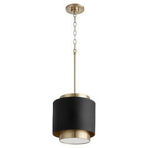 1 Light Drum Pendant in Soft Contemporary style - 10.5 inches wide by 11 inches high