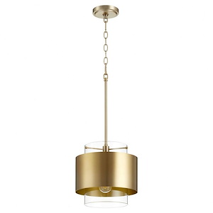 1 Light Drum Pendant in Contemporary style - 10.5 inches wide by 10.75 inches high