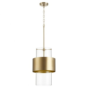 1 Light Drum Pendant in Contemporary style - 12 inches wide by 19.75 inches high