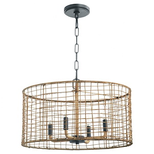 Abaca - 4 Light Pendant-12.5 Inches Tall and 20 Inches Wide