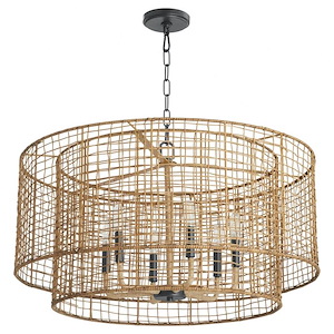 Abaca - 6 Light Pendant-17.5 Inches Tall and 30 Inches Wide - 1306002
