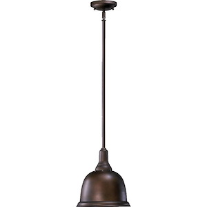 1 Light Dome Pendant in Transitional style - 10 inches wide by 15.5 inches high
