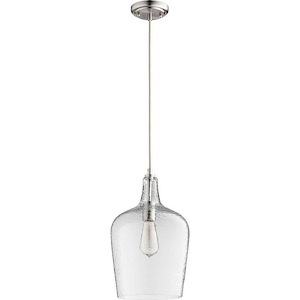 1 Light Pendant in Transitional style - 9.25 inches wide by 11.5 inches high