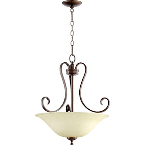 Celesta - 3 Light Pendant in Quorum Home Collection style - 19 inches wide by 22.5 inches high