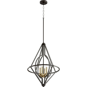 4 Light Pendant in Soft Contemporary style - 18 inches wide by 28.5 inches high