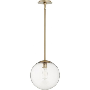 1 Light Globe Pendant in Transitional style - 12 inches wide by 12 inches high