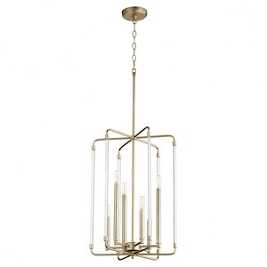 Optic - 6 Light Entry Pendant in Soft Contemporary style - 16 inches wide by 24.5 inches high