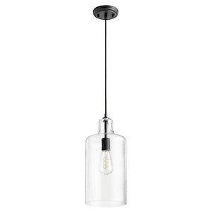 1 Light Pendant in Transitional style - 7 inches wide by 16 inches high