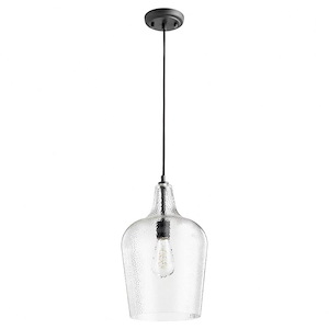 1 Light Pendant in Transitional style - 9.75 inches wide by 16 inches high
