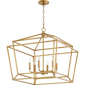Monument - 6 Light Nook Pendant in Transitional style - 24 inches wide by 24.5 inches high