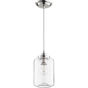 1 Light Pendant in Transitional style - 5.75 inches wide by 10.75 inches high