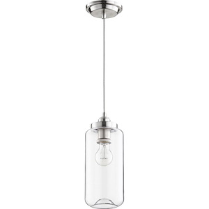 1 Light Pendant in Transitional style - 5 inches wide by 12.75 inches high