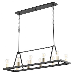 Paxton - 10 Light Linear Chandelier in style - 12.25 inches wide by 11.75 inches high