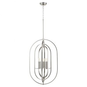 6 Light Oval Pendant in style - 20 inches wide by 32.25 inches high