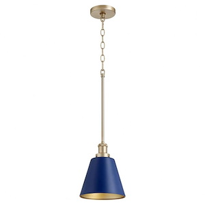 1 Light Cone Pendant in Transitional style - 8 inches wide by 9.75 inches high