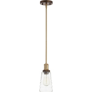 Sonar - 1 Light Pendant in Transitional style - 5 inches wide by 10.25 inches high