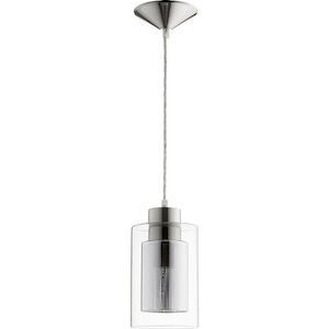1 Light Pendant in Transitional style - 5 inches wide by 9.5 inches high