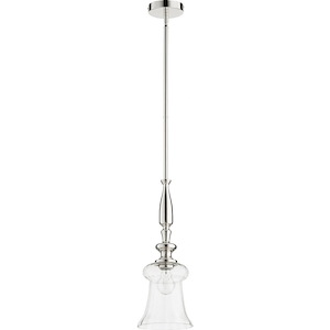 1 Light Pendant in Transitional style - 7 inches wide by 21.5 inches high