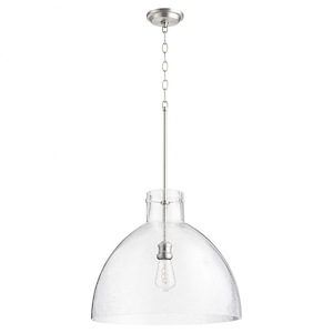 1 Light Dome Pendant in Transitional style - 18.5 inches wide by 17 inches high