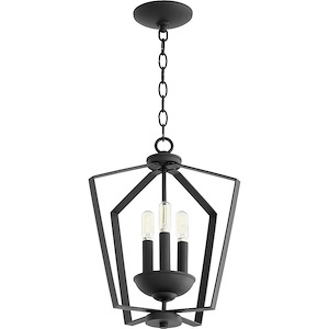 3 Light Entry Pendant in Quorum Home Collection style - 13 inches wide by 15.5 inches high