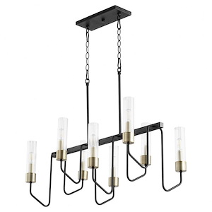 Helix - 8 Light Linear Chandelier in style - 16 inches wide by 15.5 inches high
