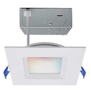 Starfish - 9W LED Square Low Profile Regress Baffle Downlight In Utilitarian Style-1.25 Inches Tall and 5 Inches Wide - 1314376