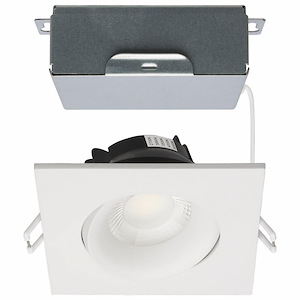 12W CCT Selectable LED Square Gimbaled Direct Wire Downlight with Remote Driver