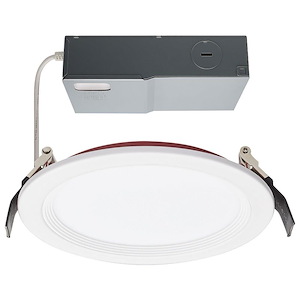 ColorQuick - 13W CCT Selectable LED 6 Inch Stepped Baffle Fire Rated Round Downlight-0.69 Inches Tall and 6.81 Inches Wide