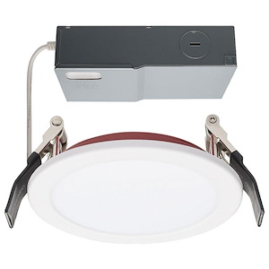 ColorQuick - 10W CCT Selectable LED 4 Inch Dual Mode Flat Lens Fire Rated Round Downlight-0.69 Inches Tall and 4.75 Inches Wide