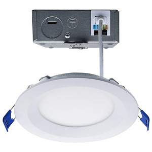 4 Inch 12W CCT Selectable Low Profile Round Regress Baffle Downlight with Remote Driver In Utilitarian Style