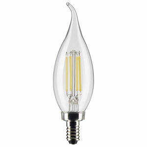 5.5W LED CA10 Candelabra Base Replacement Lamp (Pack of 2) In Traditional Style-4.72 Inches Length and 1.38 Inches Wide