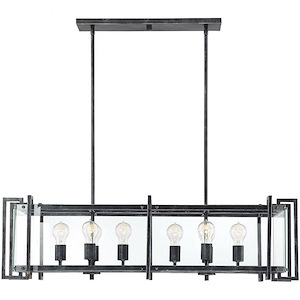 8 Light Linear Chandelier-Contemporary Style with Modern and Industrial Inspirations-11 inches tall by 16 inches wide - 1217131