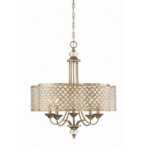 5 Light Chandelier-Glam Style with Transitional and Bohemian Inspirations-27 inches tall by 25 inches wide - 1148557