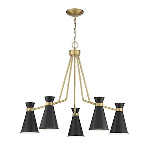 5 Light Chandelier-Mid-Century Modern Style with Modern and Contemporary Inspirations-25 inches tall by 30 inches wide