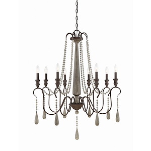 8 Light Chandelier-Traditional Style with Country French and Rustic Inspirations-40.5 inches tall by 33 inches wide