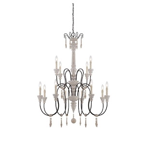 12 Light Chandelier-Traditional Style with Country French and Farmhouse Inspirations-47.5 inches tall by 38 inches wide