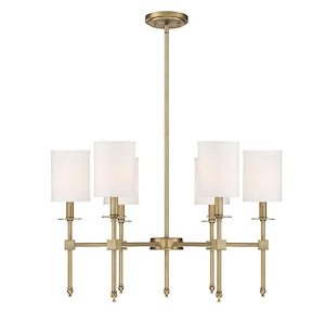 6 Light Chandelier-Transitional Style with Bohemian and Vintage Inspirations-17.5 inches tall by 28 inches wide - 731193