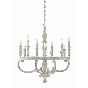9 Light Chandelier-Traditional Style with Shabby Chic and Country French Inspirations-34 inches tall by 31.5 inches wide